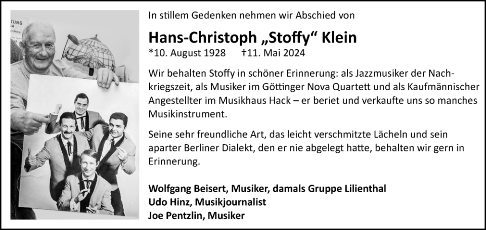 Stoffy Klein, Nova Quartett, Musikhaus Hack